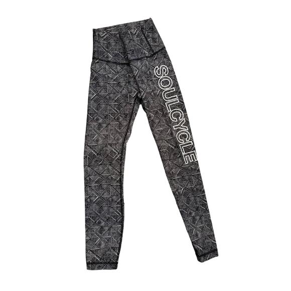 Lululemon Leggings X Soulcycle Wunder Under Black Pattern Size 4 - Picture 1 of 7